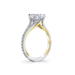 Iconelle Two Tone Shell Taper Hidden Halo Engagement Ring - Whitney