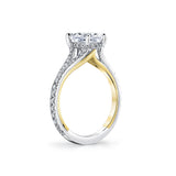 Iconelle Two Tone Shell Taper Hidden Halo Engagement Ring - Whitney