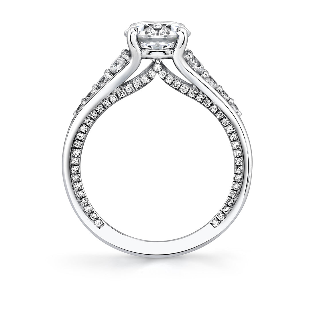 Iconelle Dual Band Graduated Diamond Engagement Ring - Irene