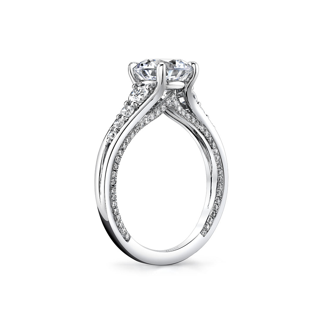 Iconelle Dual Band Graduated Diamond Engagement Ring - Irene