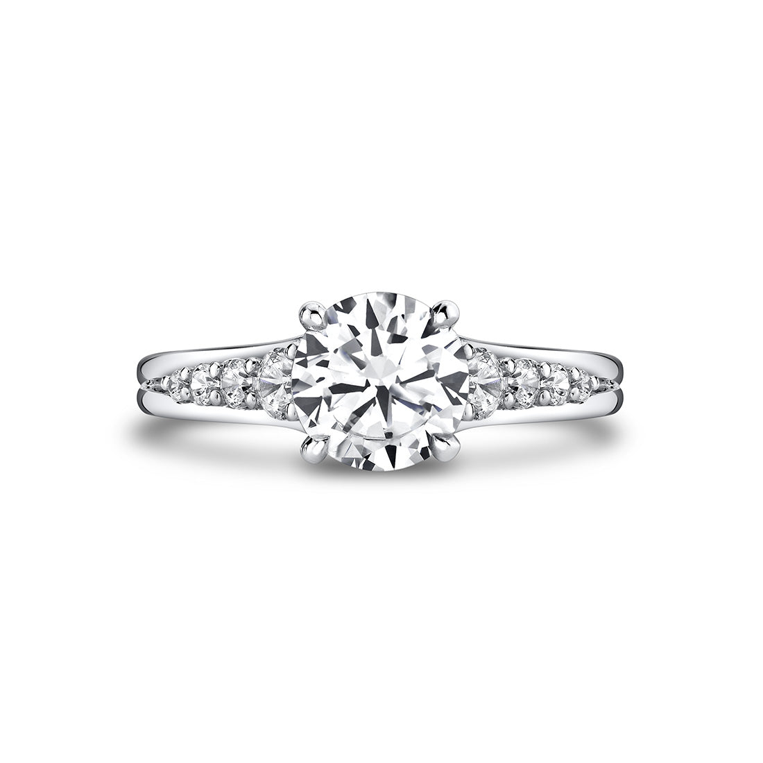 Iconelle Dual Band Graduated Diamond Engagement Ring - Irene