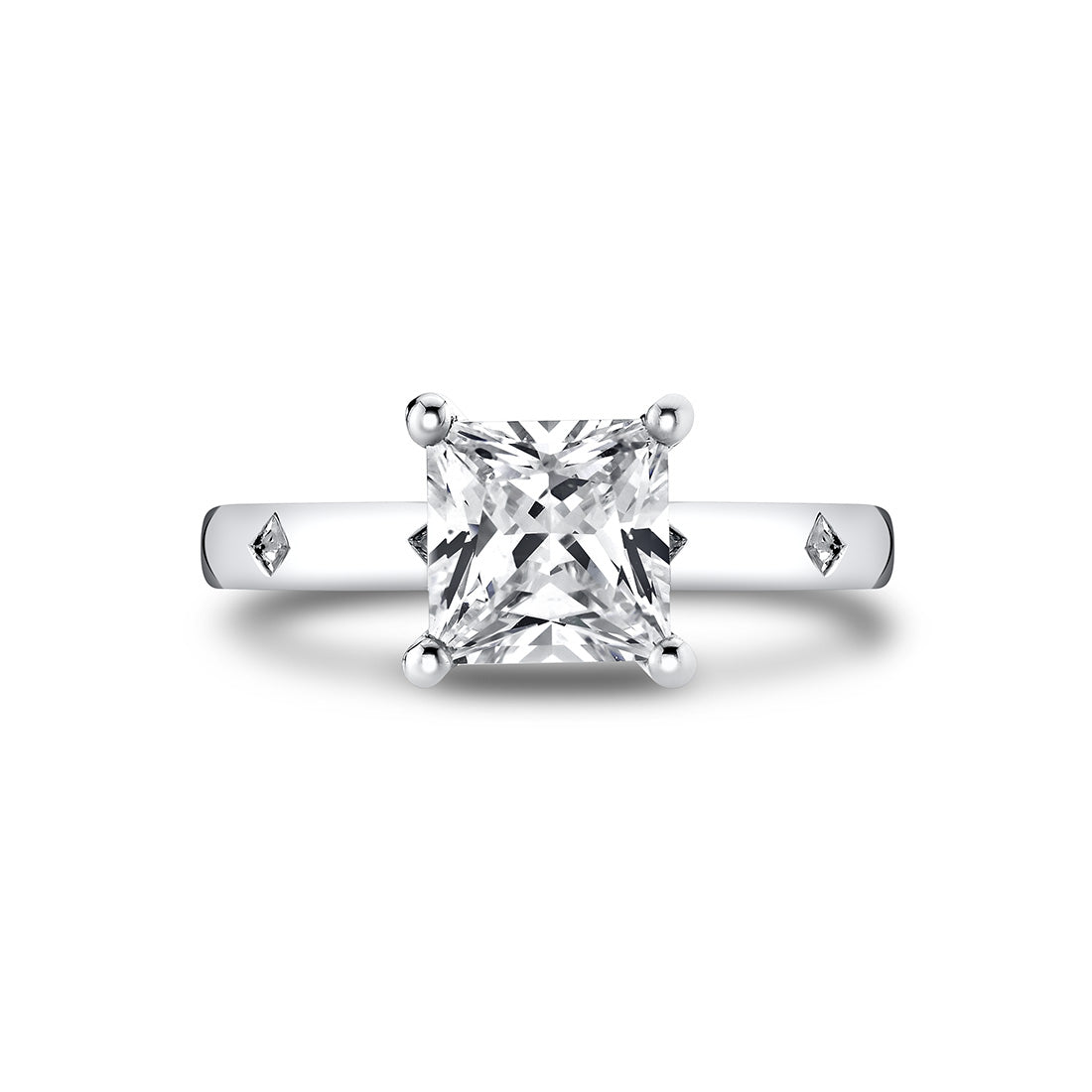 Iconelle Flush Set Princess Engagement Ring - Elizabeth