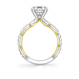 Iconelle Two Tone Pinched Engagement Ring - Josephine