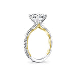 Iconelle Two Tone Pinched Engagement Ring - Josephine