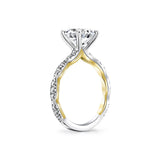 Iconelle Two Tone Pinched Engagement Ring - Josephine
