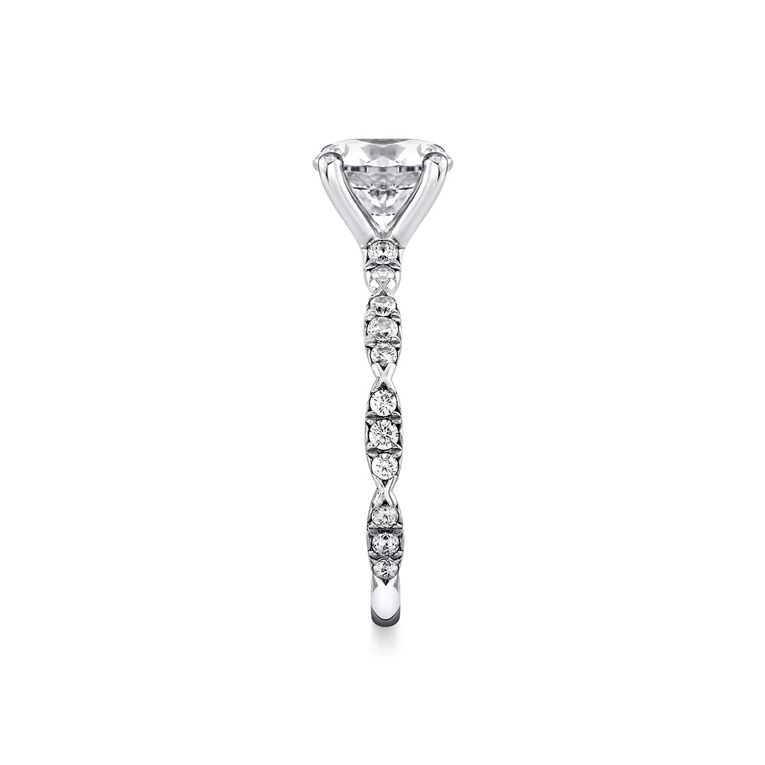Iconelle Two Tone Pinched Engagement Ring - Josephine