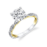 Iconelle Two Tone Pinched Engagement Ring - Josephine