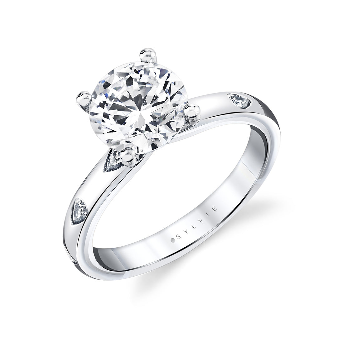 Iconelle Two Tone Flush Set Pear Engagement Ring - Drew