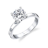 Iconelle Two Tone Flush Set Pear Engagement Ring - Drew