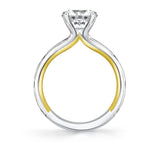 Iconelle Two Tone Flush Set Pear Engagement Ring - Drew