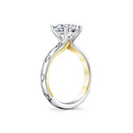 Iconelle Two Tone Flush Set Pear Engagement Ring - Drew