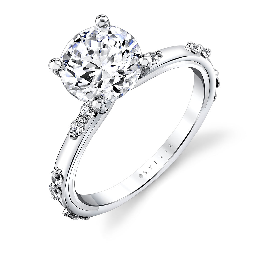 Iconelle Prong Set Diamond Duos Two Tone Engagement Ring - Birdie