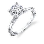 Iconelle Prong Set Diamond Duos Two Tone Engagement Ring - Birdie