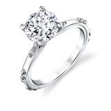 Iconelle Prong Set Diamond Duos Two Tone Engagement Ring - Birdie