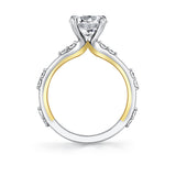 Iconelle Prong Set Diamond Duos Two Tone Engagement Ring - Birdie