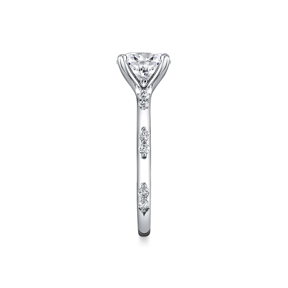 Iconelle Prong Set Diamond Duos Two Tone Engagement Ring - Birdie