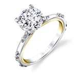 Iconelle Prong Set Diamond Duos Two Tone Engagement Ring - Birdie