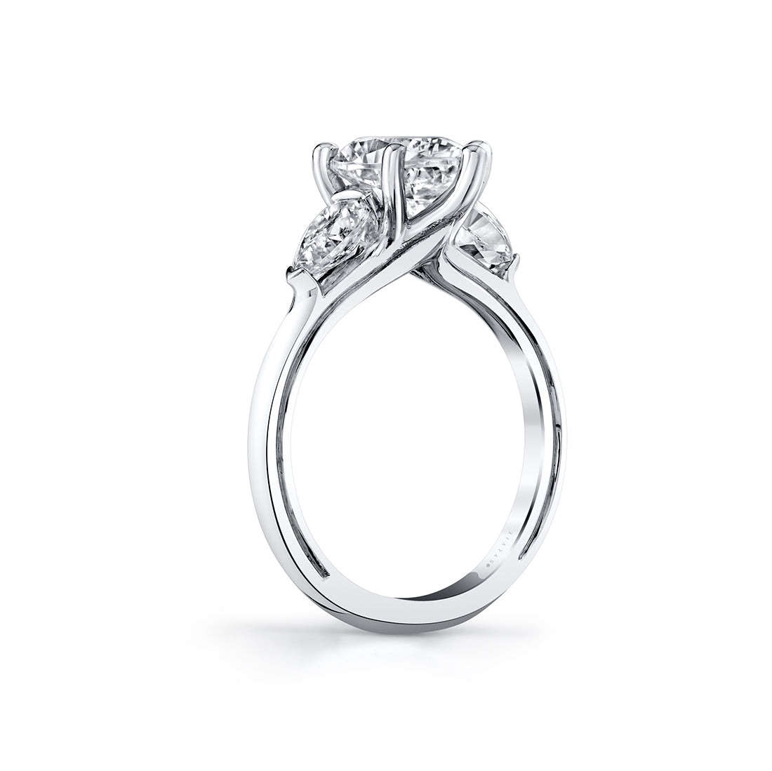 Iconelle Pear Three Stone Engagement Ring - Nahla