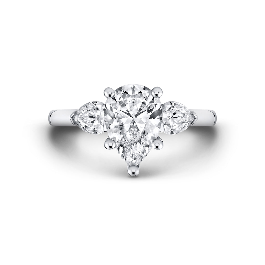 Iconelle Pear Three Stone Engagement Ring - Nahla
