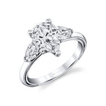 Iconelle Pear Three Stone Engagement Ring - Nahla