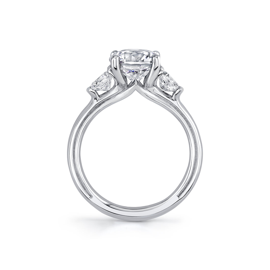 Iconelle Round Three Stone Engagement Ring - Verity