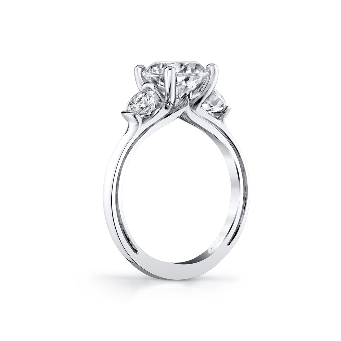 Iconelle Round Three Stone Engagement Ring - Verity
