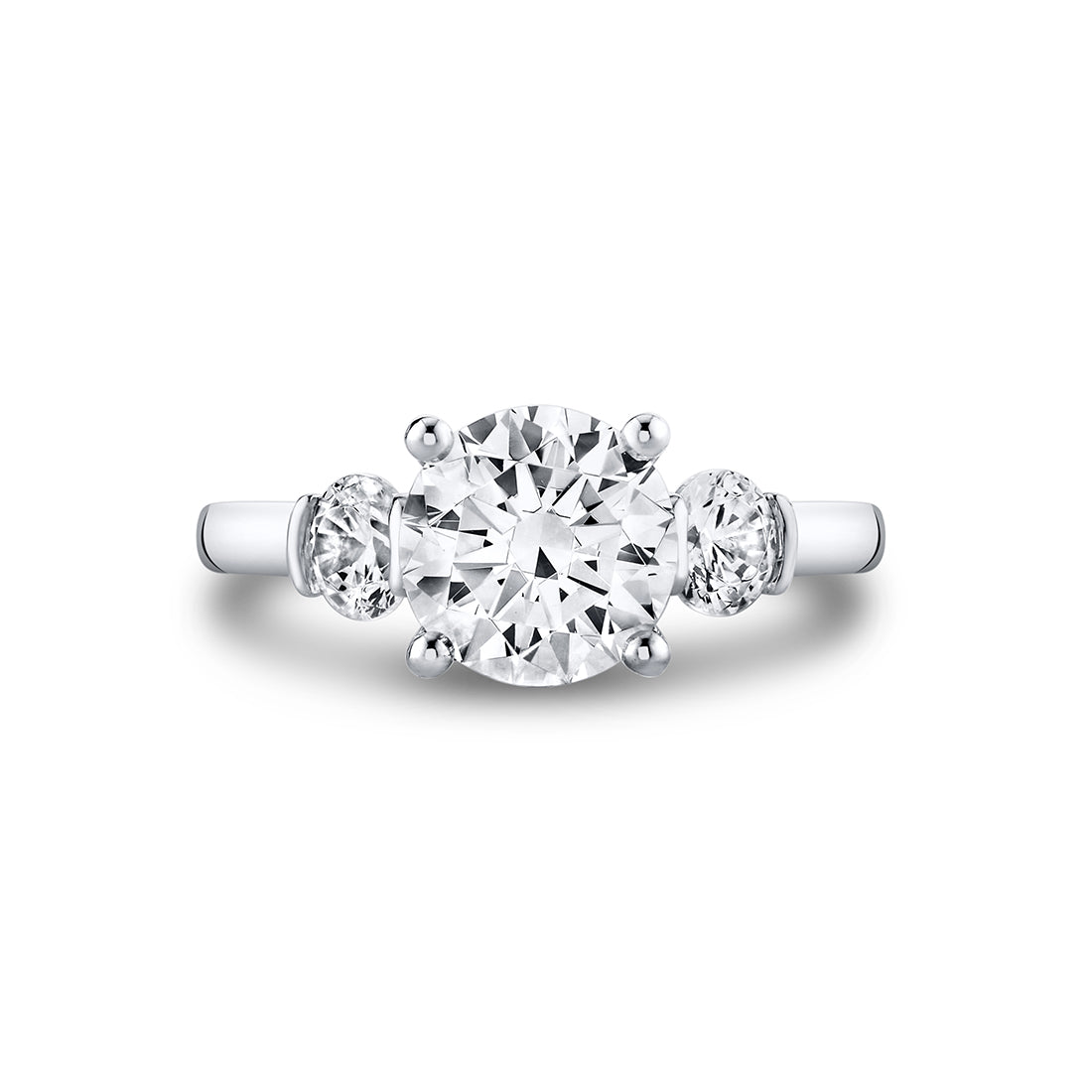 Iconelle Round Three Stone Engagement Ring - Verity