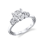 Iconelle Round Three Stone Engagement Ring - Verity
