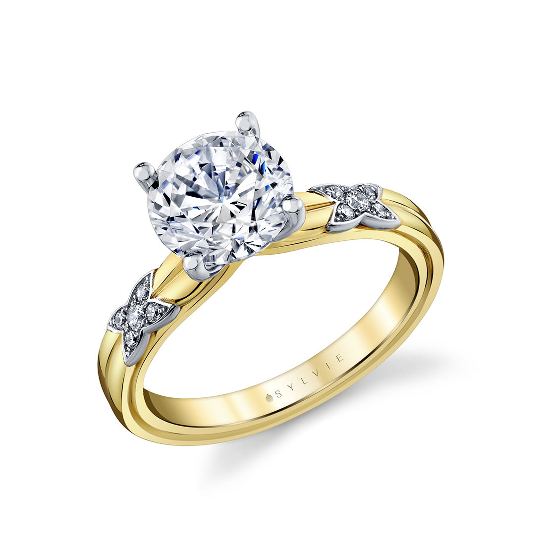 Iconelle Butterfly Two Tone Engagement Ring - Elain