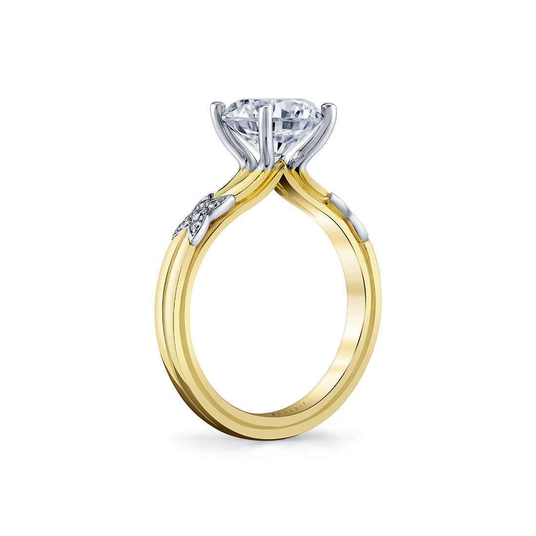 Iconelle Butterfly Two Tone Engagement Ring - Elain