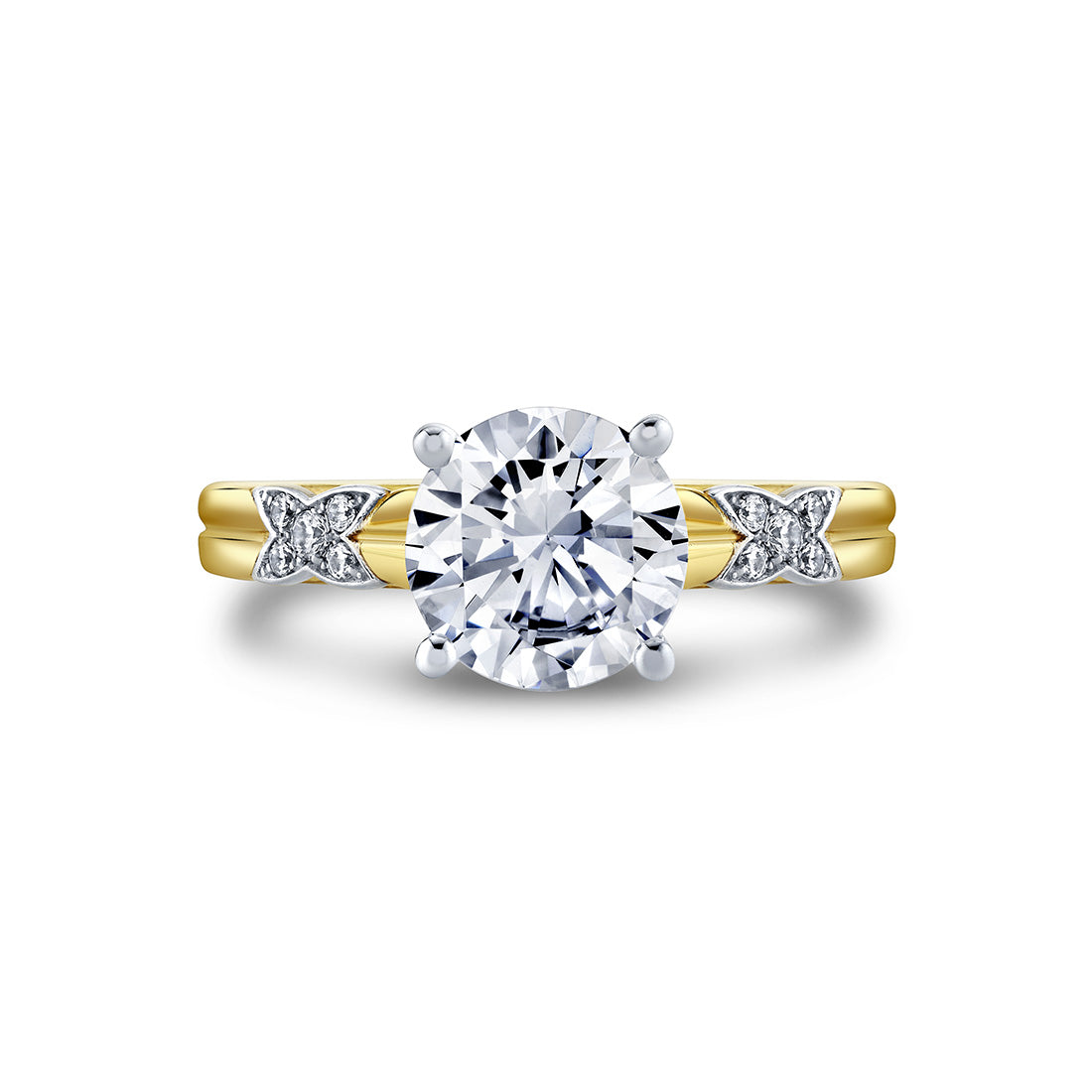 Iconelle Butterfly Two Tone Engagement Ring - Elain
