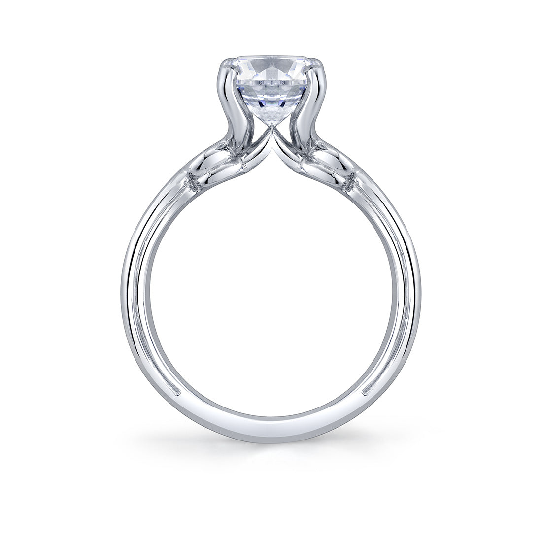 Iconelle Shell Tip Pinch Bezel Three Stone Engagement Ring - Isolde