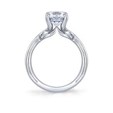 Iconelle Shell Tip Pinch Bezel Three Stone Engagement Ring - Isolde