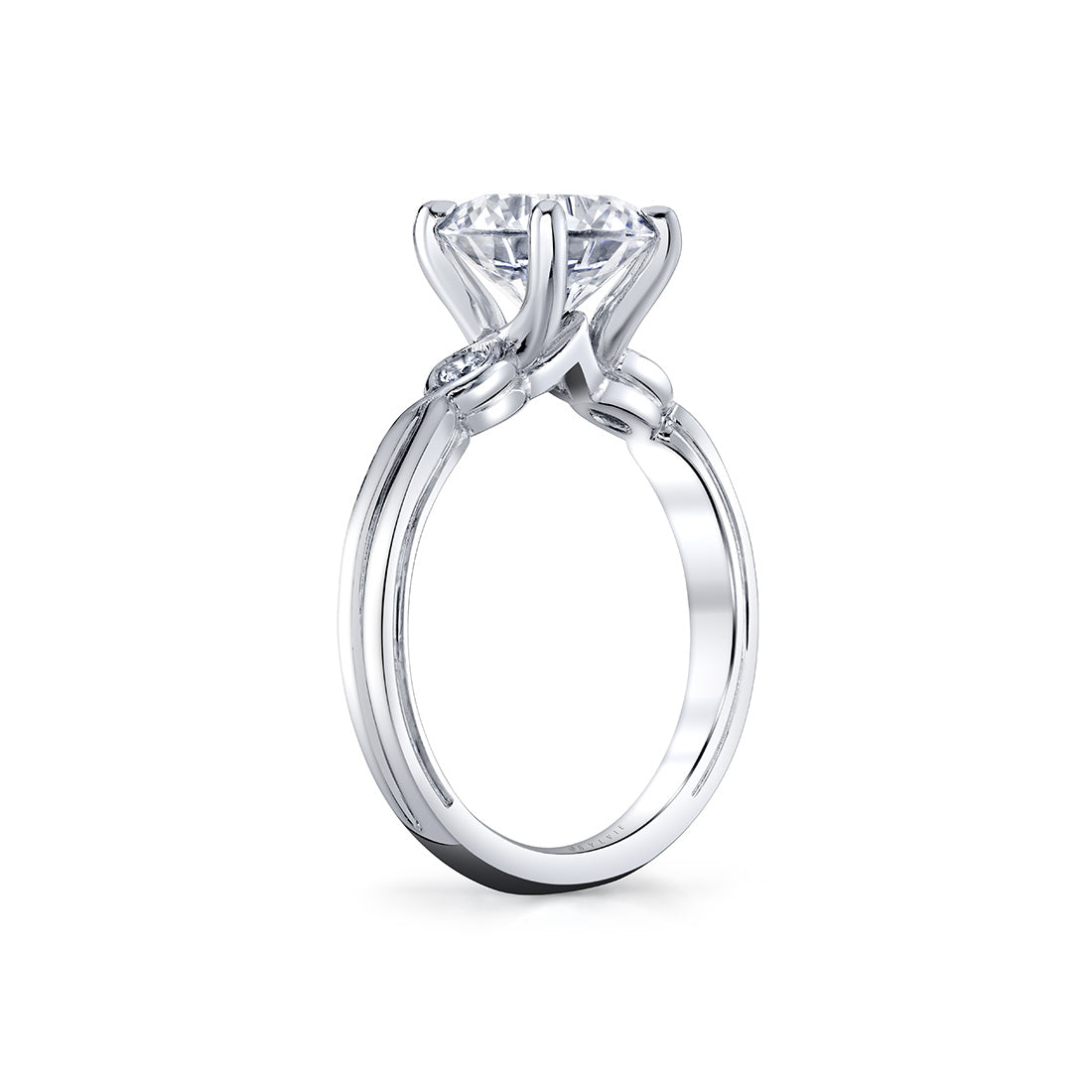 Iconelle Shell Tip Pinch Bezel Three Stone Engagement Ring - Isolde