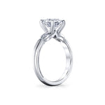 Iconelle Shell Tip Pinch Bezel Three Stone Engagement Ring - Isolde