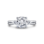 Iconelle Shell Tip Pinch Bezel Three Stone Engagement Ring - Isolde