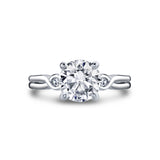 Iconelle Shell Tip Pinch Bezel Three Stone Engagement Ring - Isolde