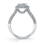 Annabelle - Split Shank Engagement Ring with Halo