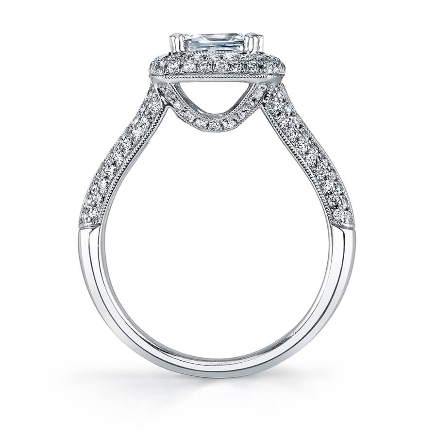 Annabelle - Split Shank Engagement Ring with Halo