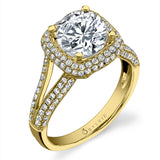 Annabelle - Split Shank Engagement Ring with Halo