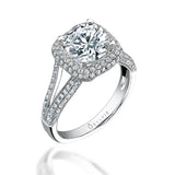 Annabelle - Split Shank Engagement Ring with Halo
