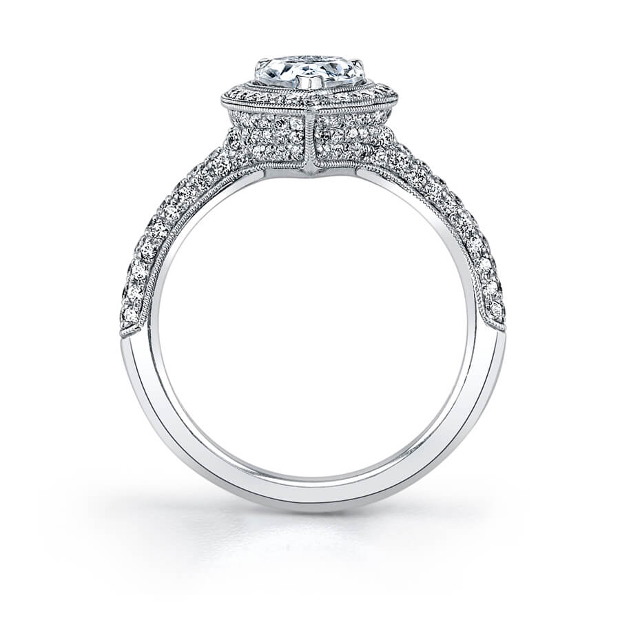 Astride - Pear Shaped Engagement Ring with Halo