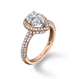 Astride - Pear Shaped Engagement Ring with Halo