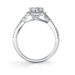 Jocelina - Spiral Engagement Ring with Halo
