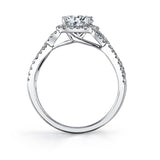 Jocelina - Spiral Engagement Ring with Halo