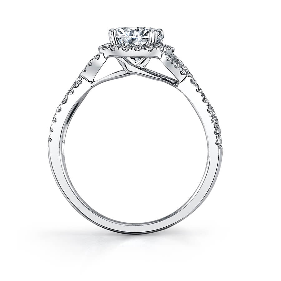 Jocelina - Spiral Engagement Ring with Halo