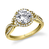 Jocelina - Spiral Engagement Ring with Halo