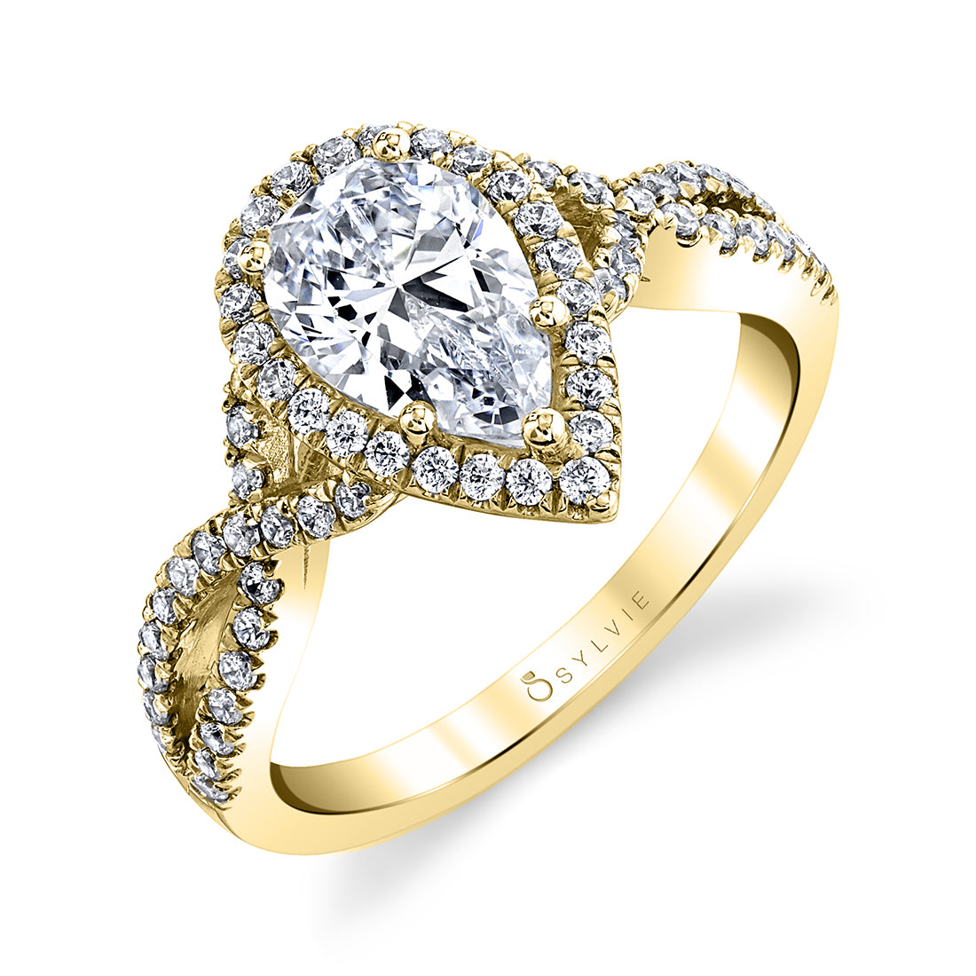 Jocelina - Pear Shaped Spiral Engagement Ring