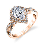 Jocelina - Pear Shaped Spiral Engagement Ring