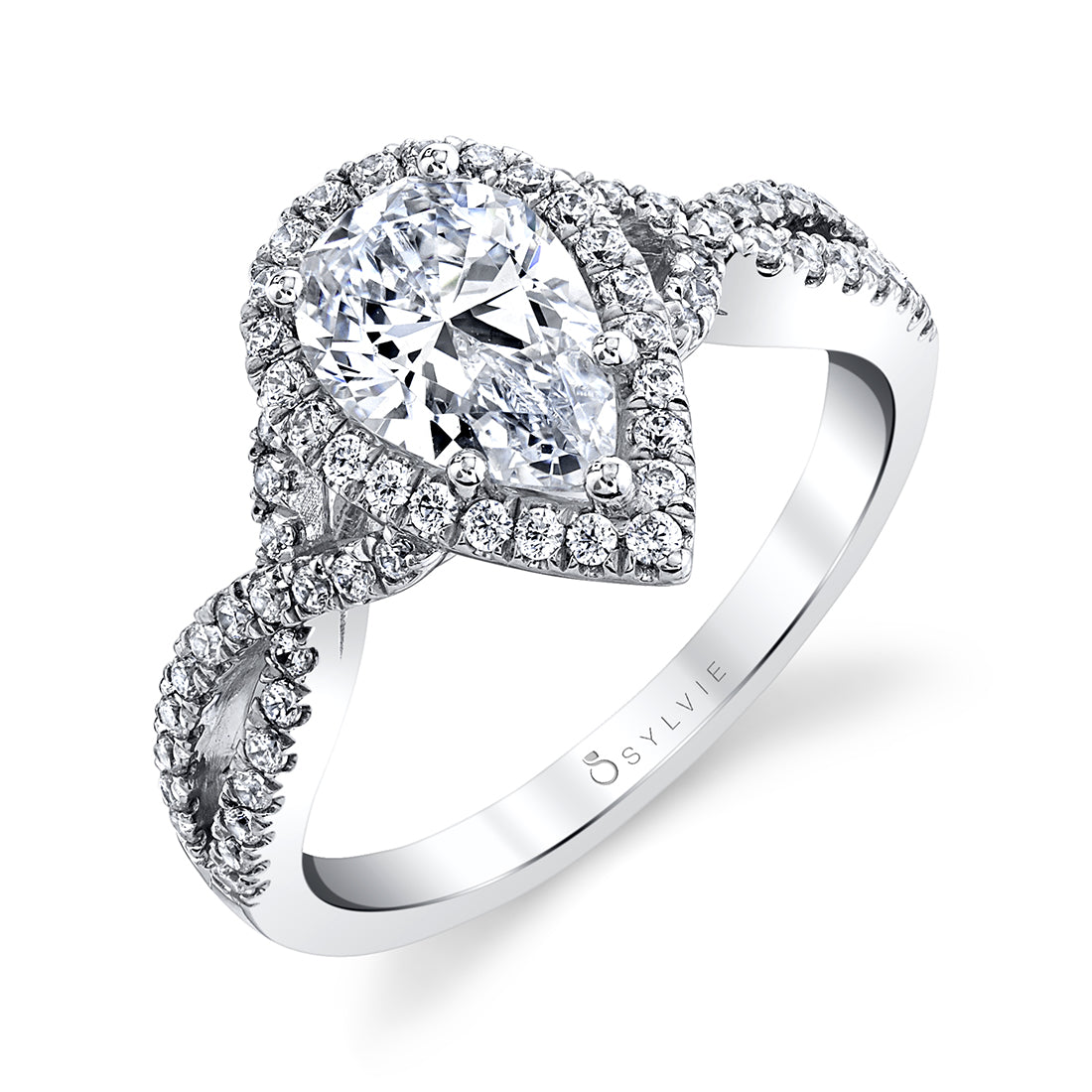 Jocelina - Pear Shaped Spiral Engagement Ring